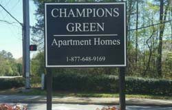 Post sign for Champions Green Apartment Homes
