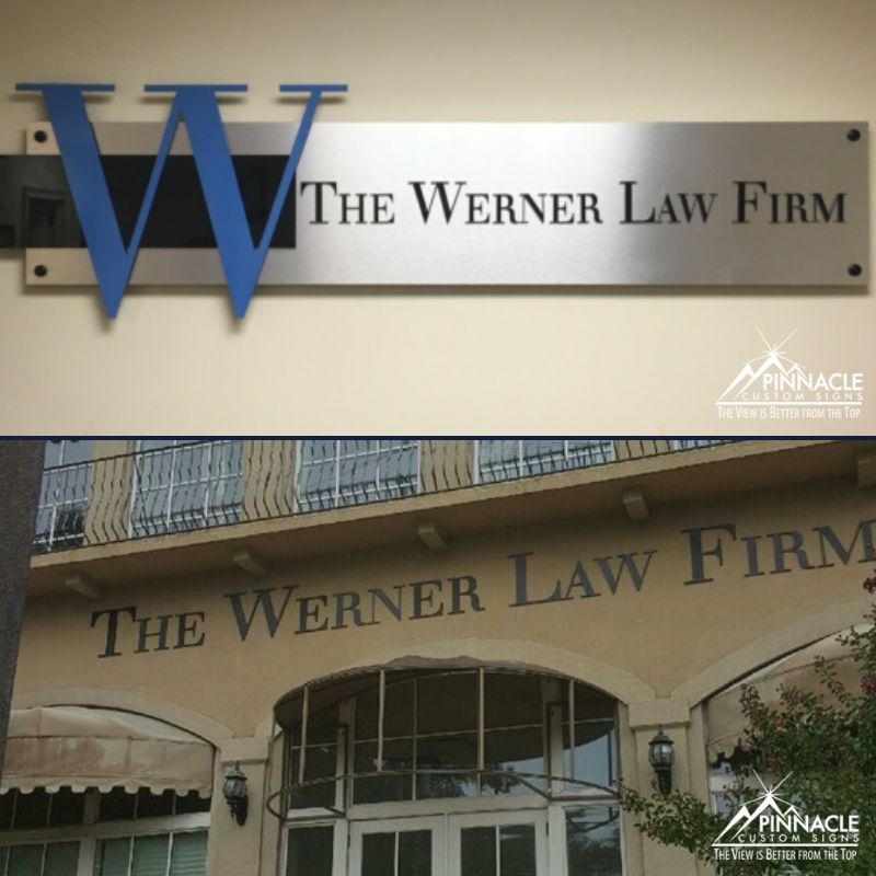 Office sign and building sign for The Werner Law Firm