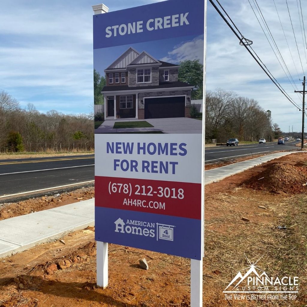 Custom commercial real estate signs for stone creek